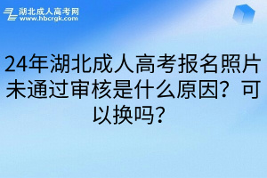 24年湖北成人高考報名照片未通過審核是什么原因？可以換嗎？